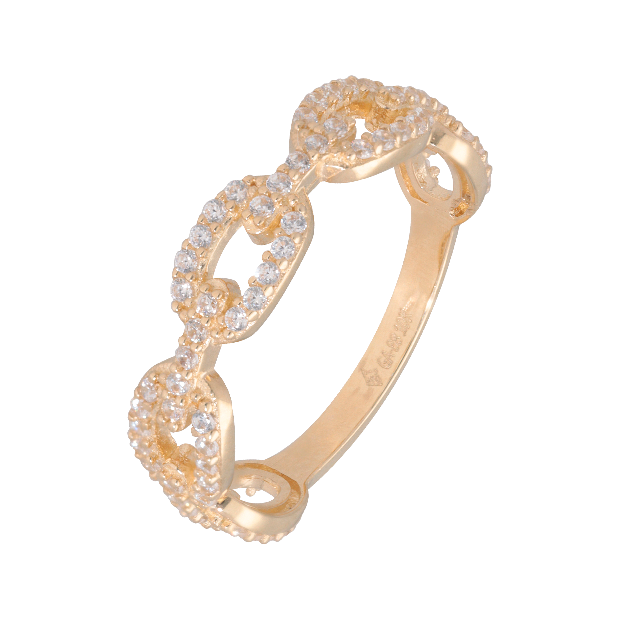 Anillo clip zirconia oro 10k