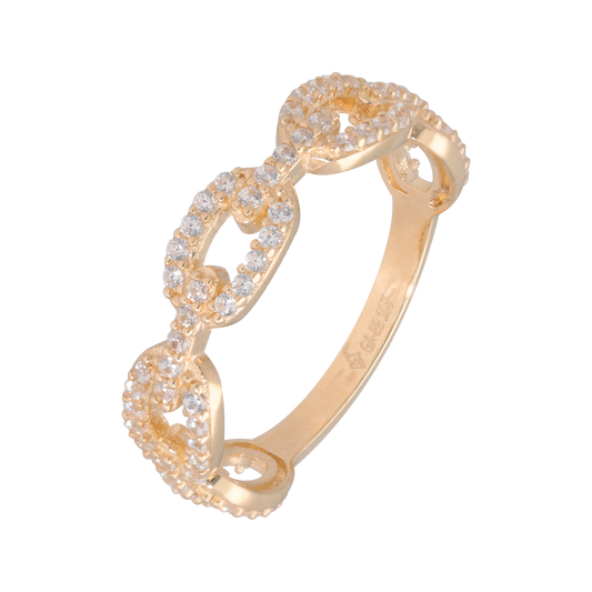 Anillo clip zirconia oro 10k