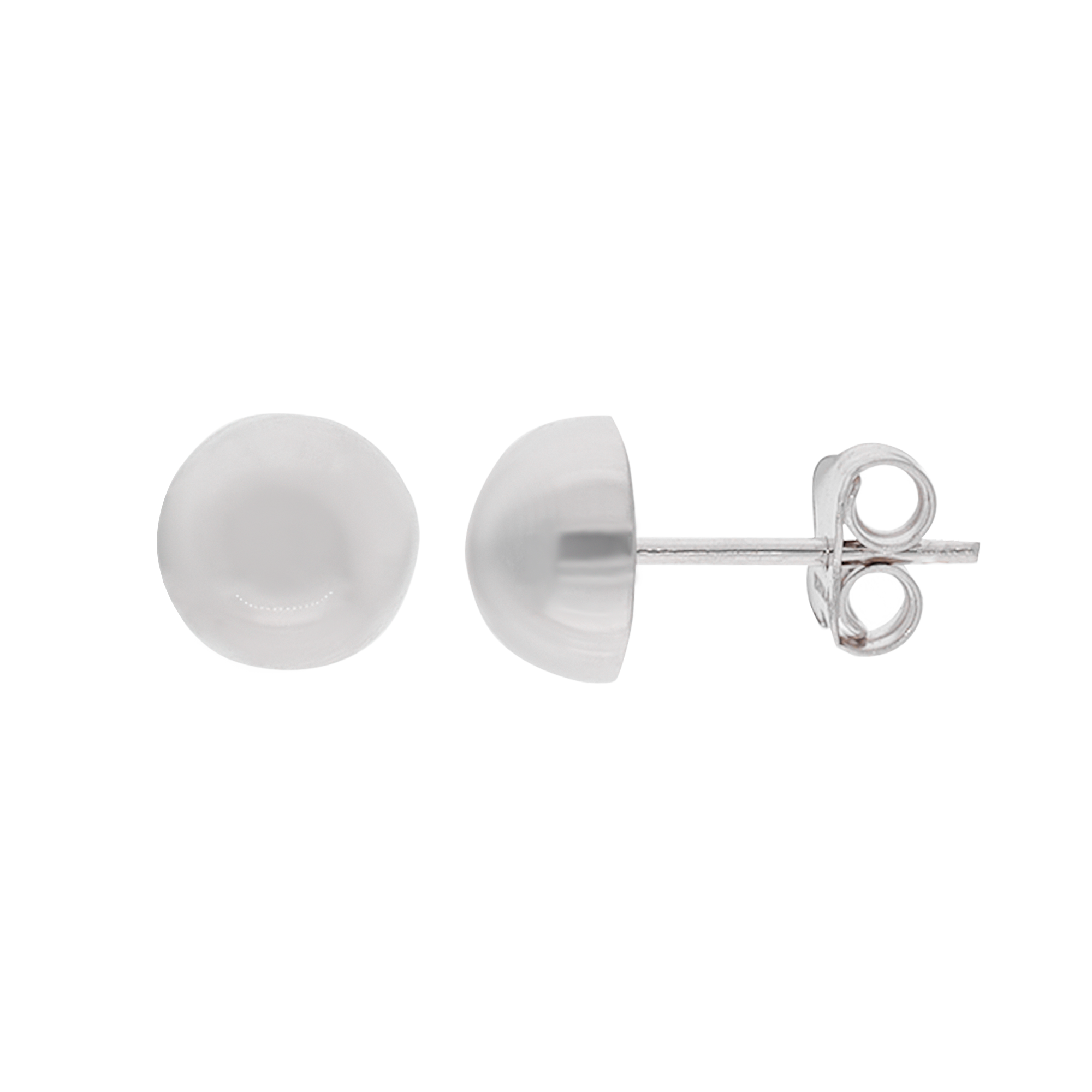 Arete Medio Círculo oro blanco 10k