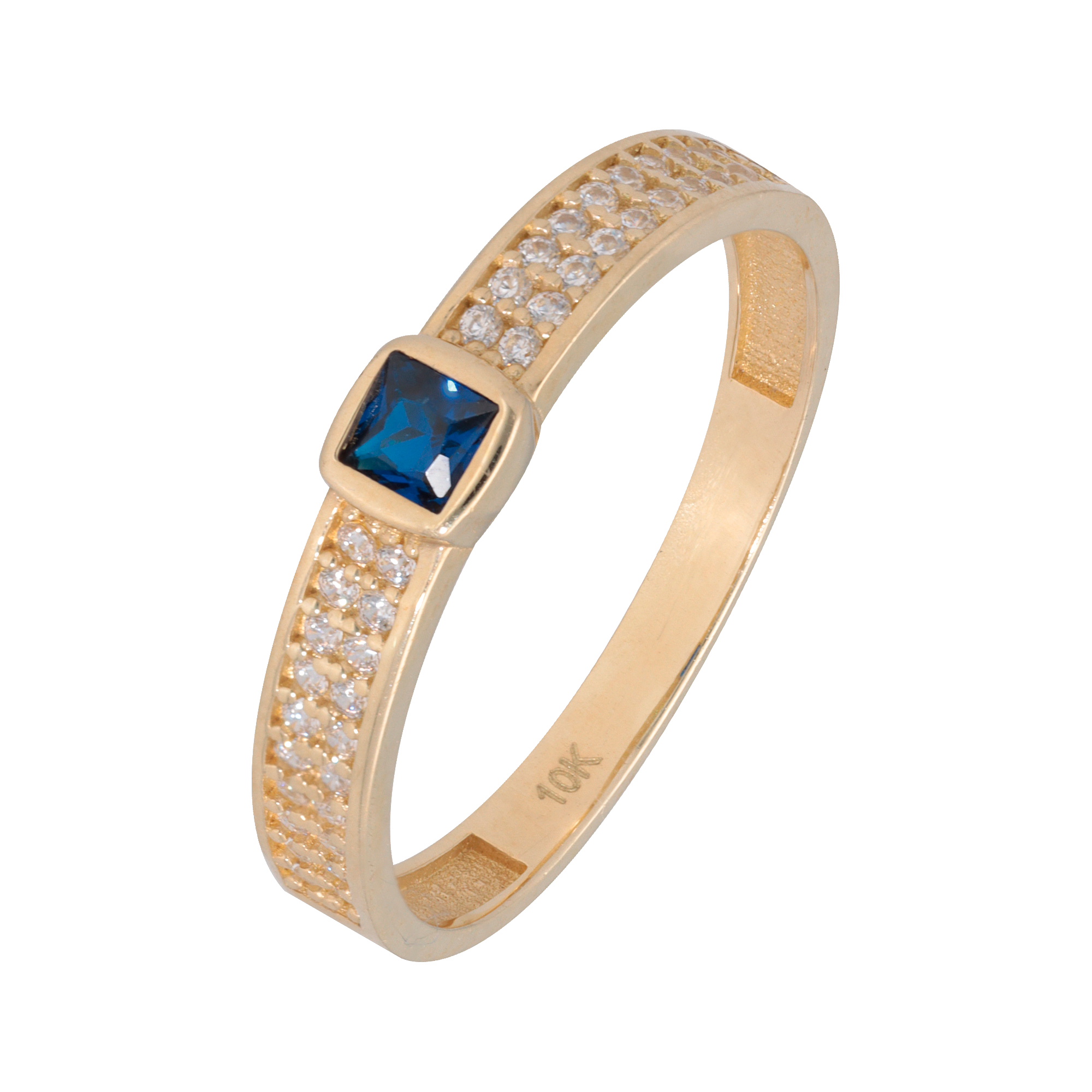 Anillo Princesa Azul oro 10k