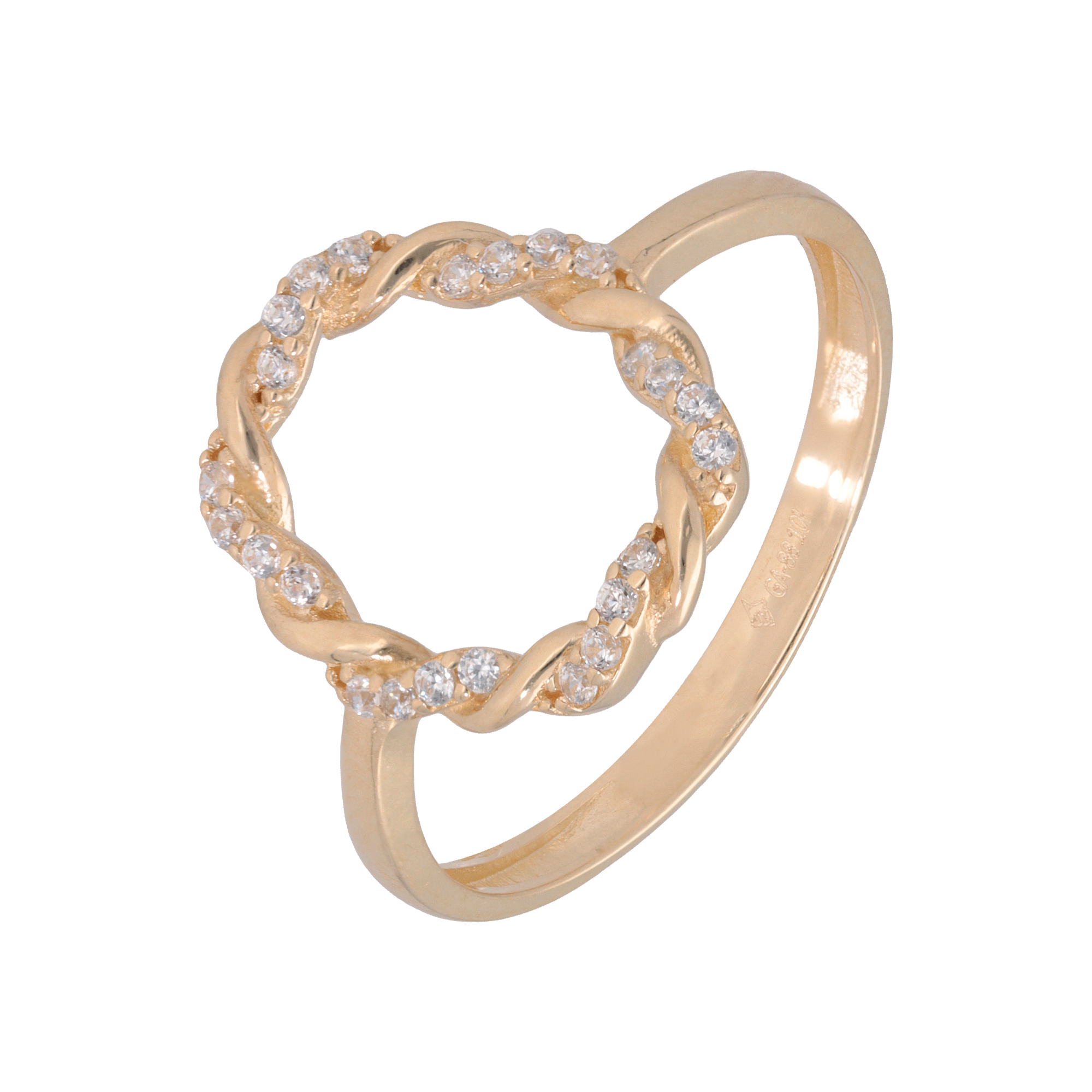 Anillo Círculo Trenzado oro 10k