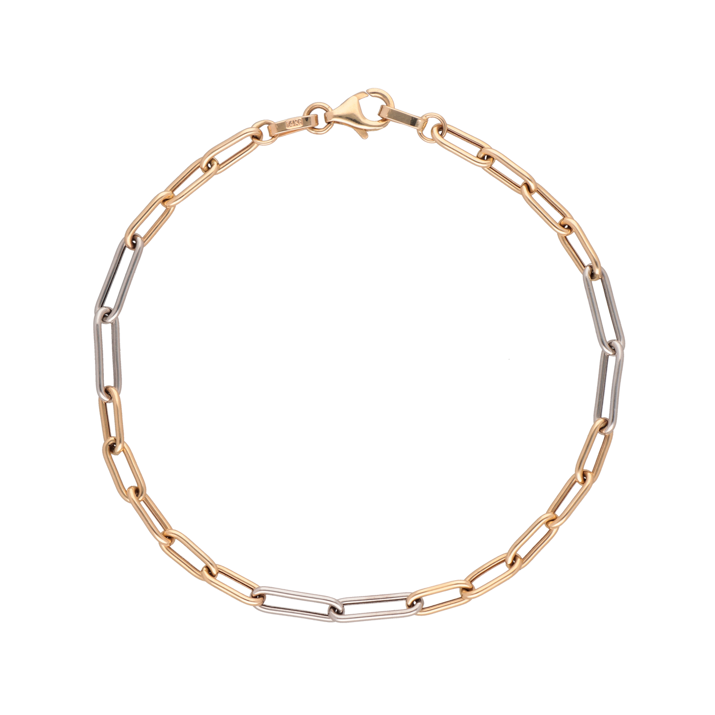 Pulsera Clip 2 oros oro 14k