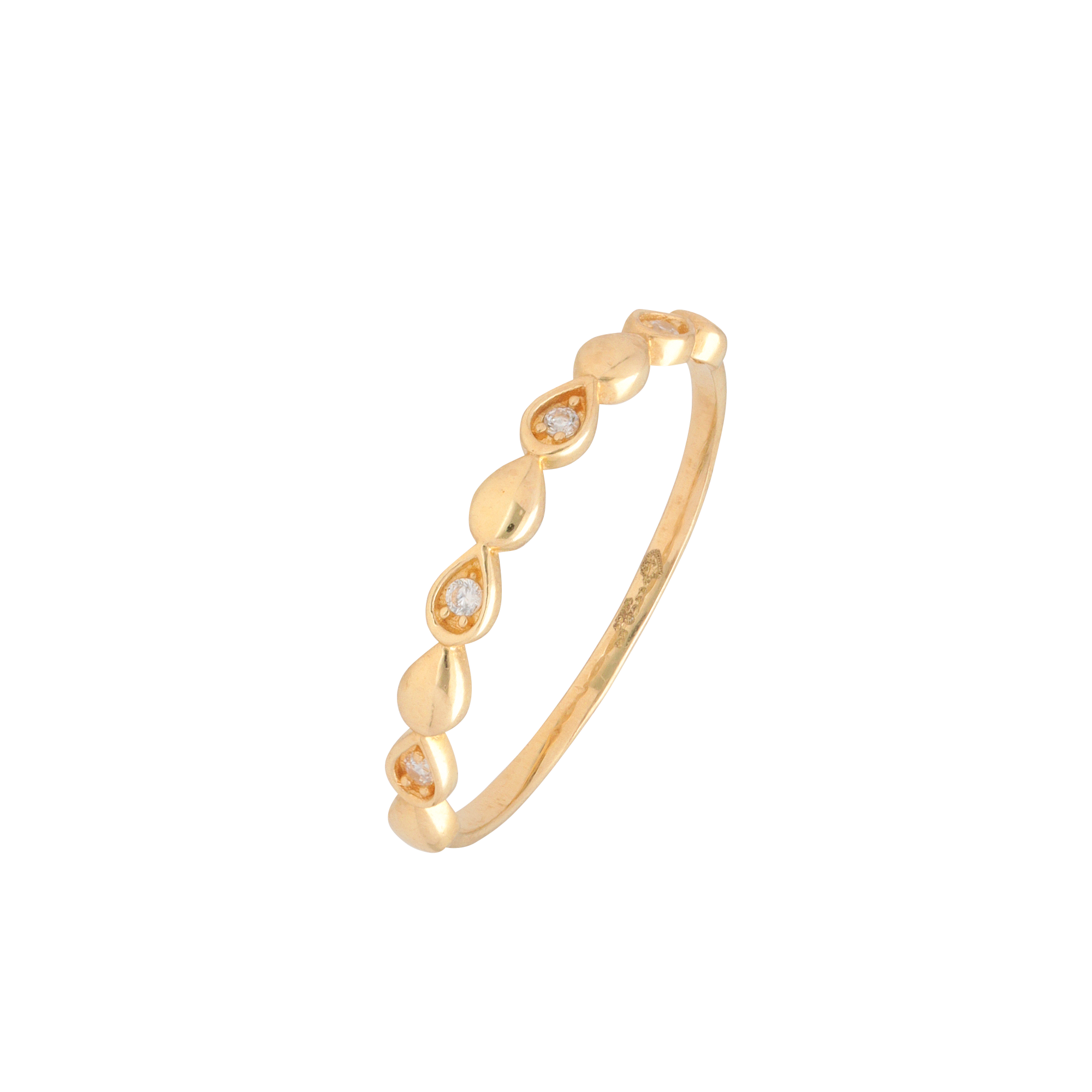 Anillo Gota Diamantada con Zirconia Oro 10k