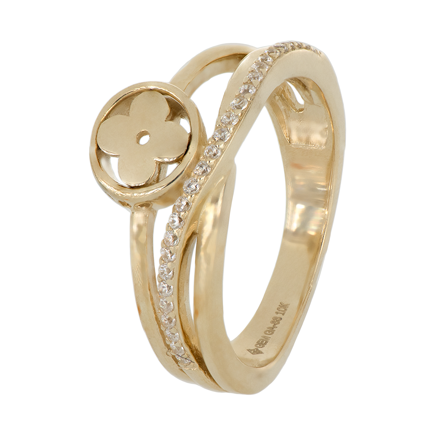 Anillo trebol oro 10k