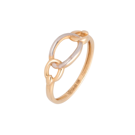 Anillo Nudo Ovalado 2 oros oro 10k