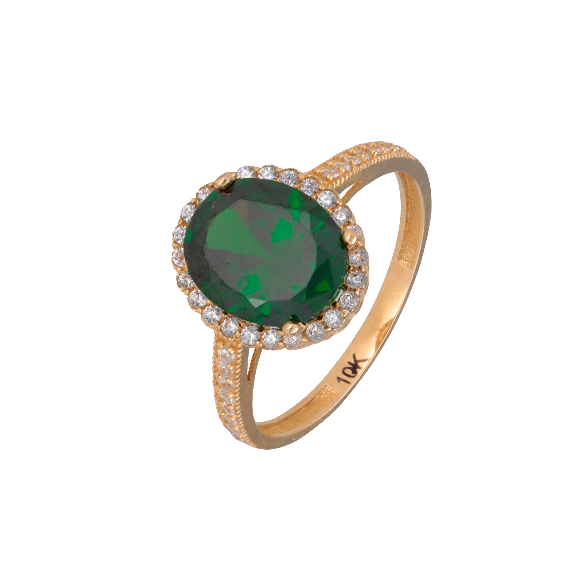 Anillo Reina Verde Oro 10k