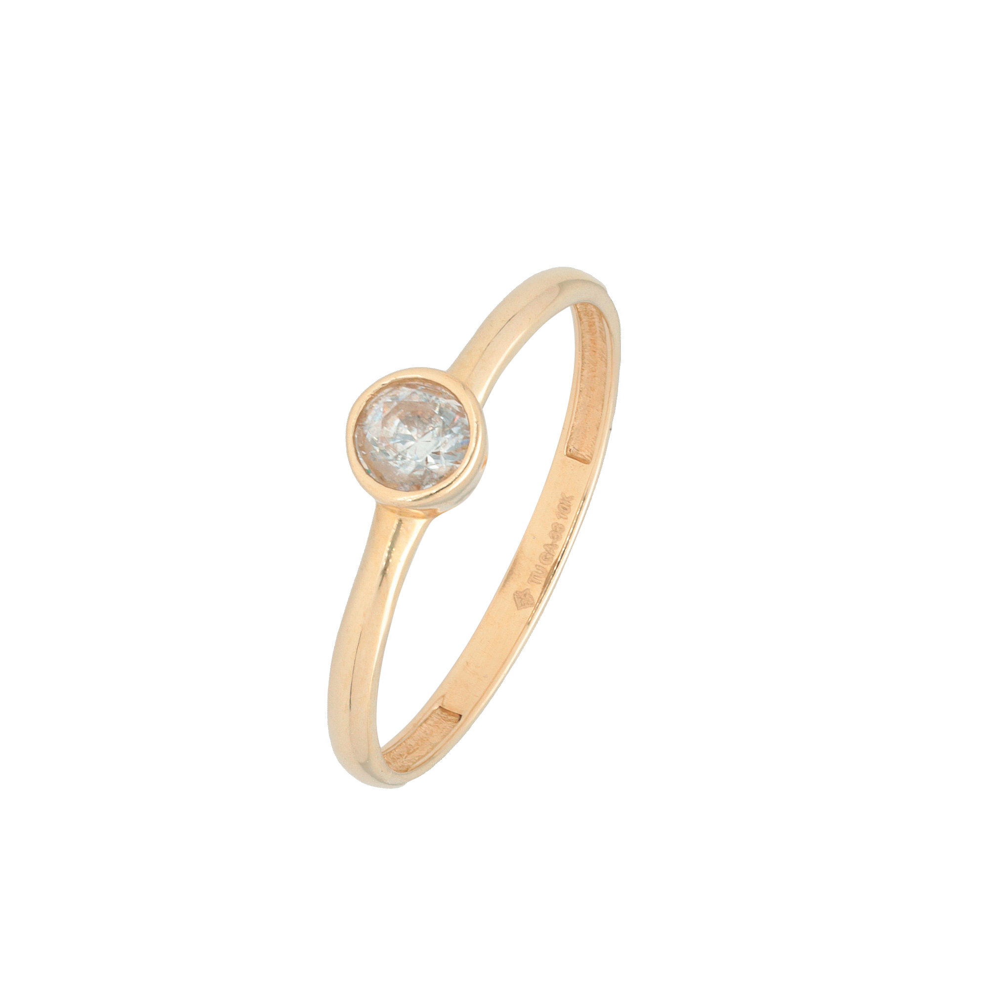 Anillo Tambor Zirconia oro 10k
