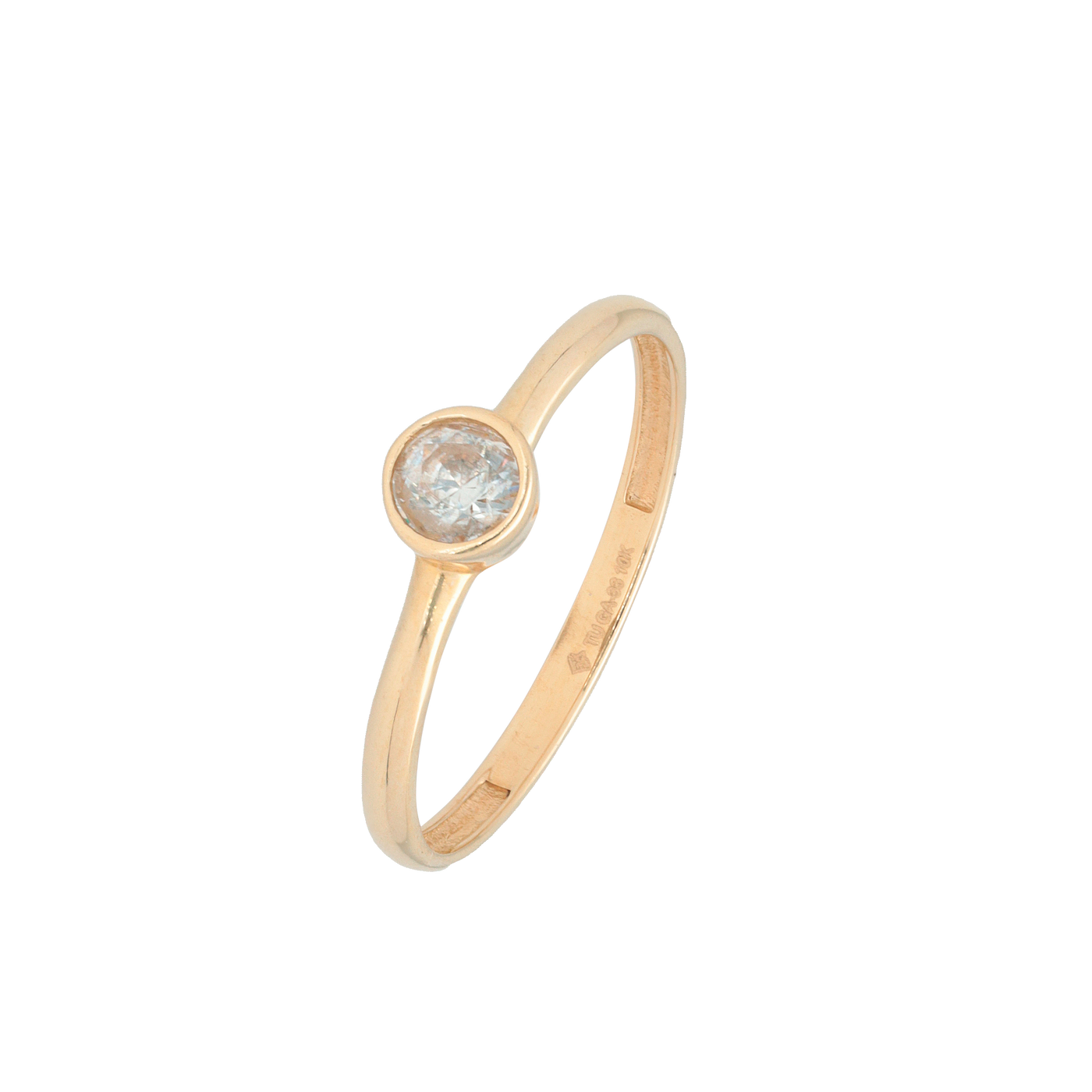 Anillo Tambor Zirconia oro 10k