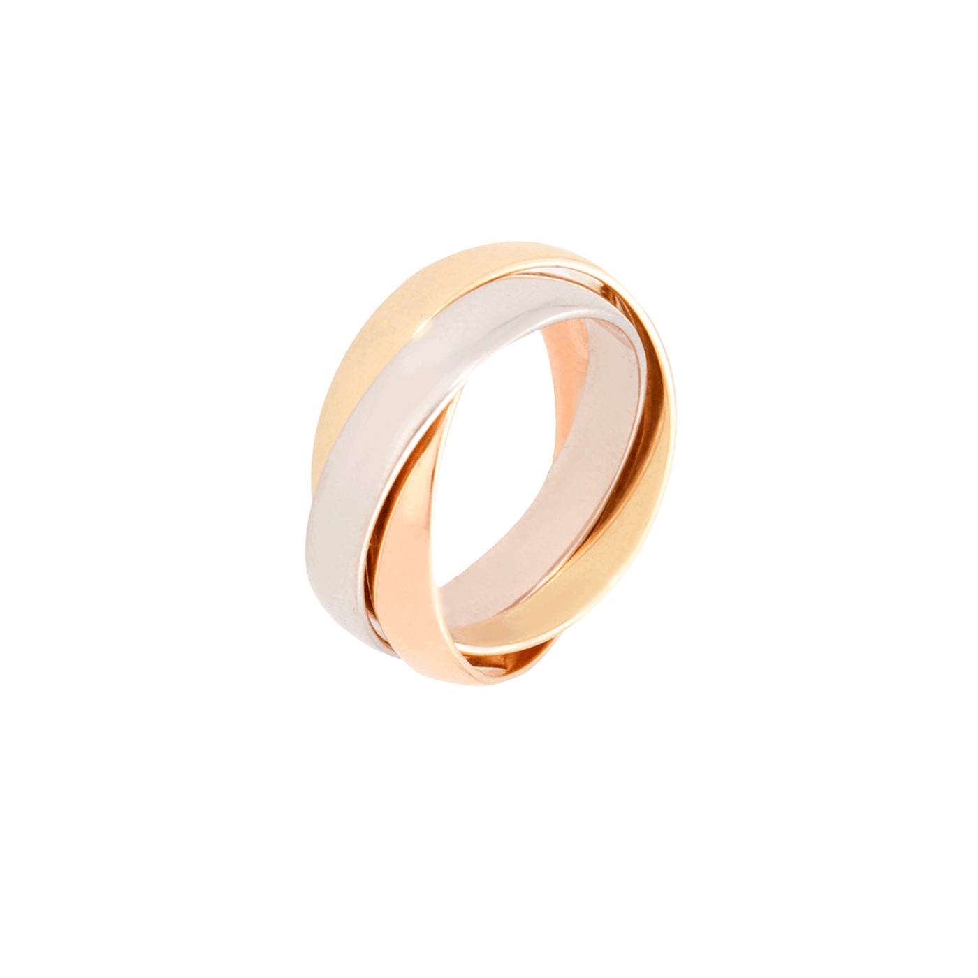 Anillo Trinity estilo Cart oro 10k