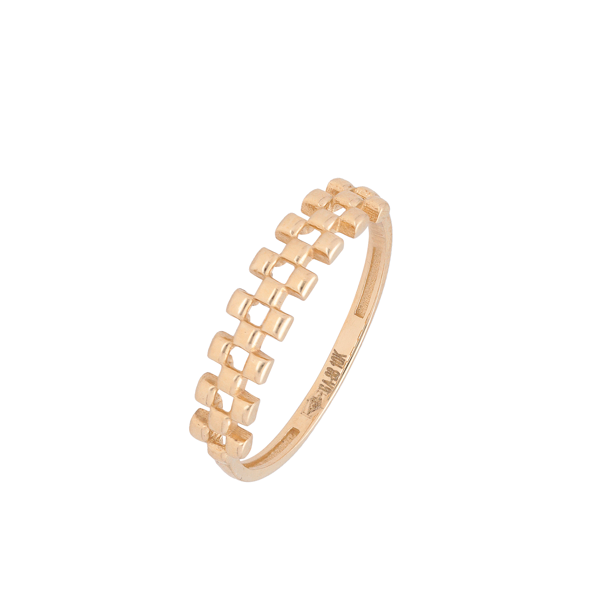 Anillo Eslabón cuadrado chico oro 10k