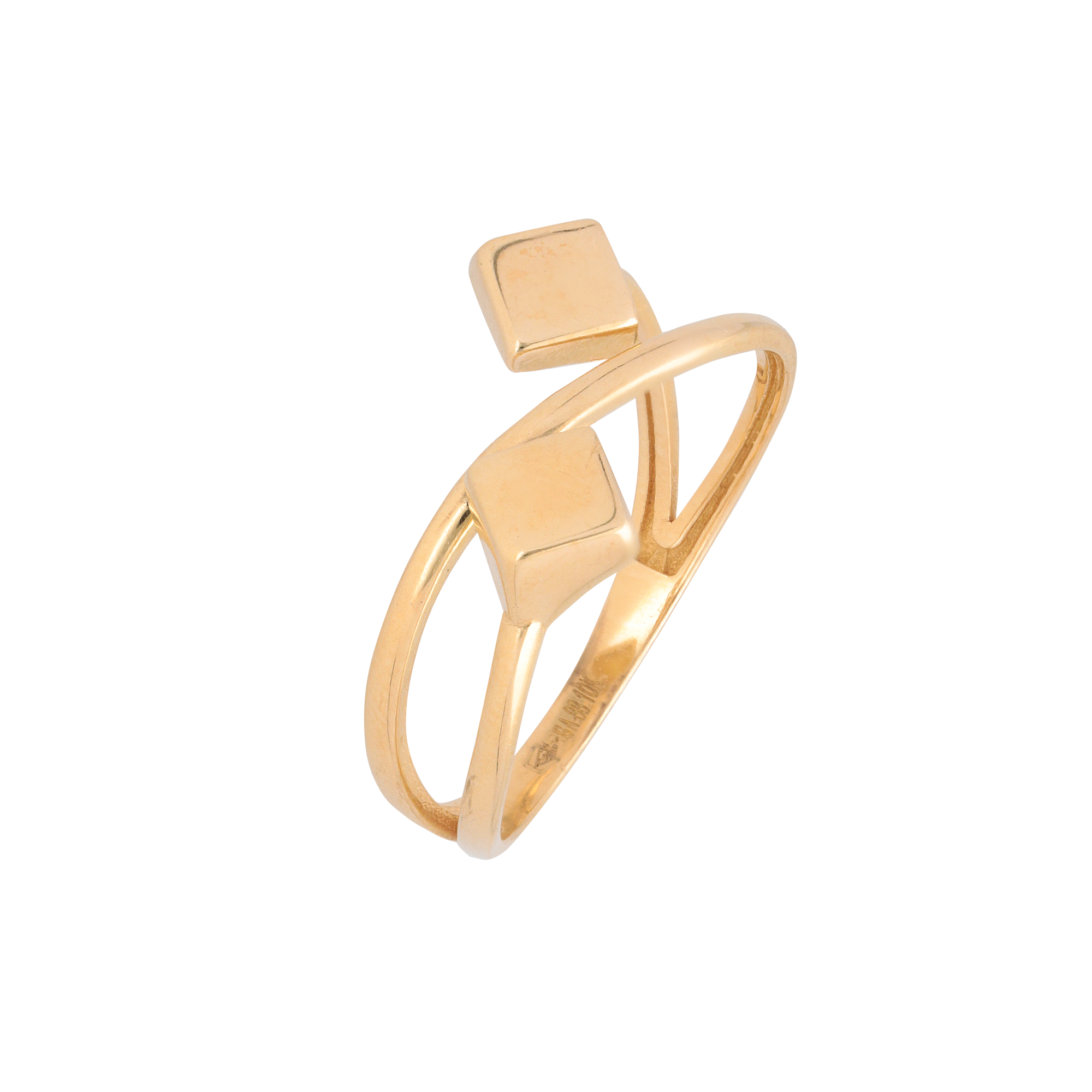 Anillo Doble Rombo oro 10k
